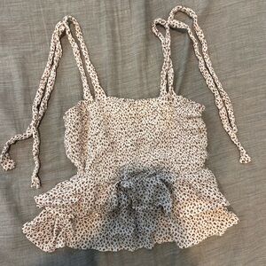 Ruffled tie-sleeve crop tank